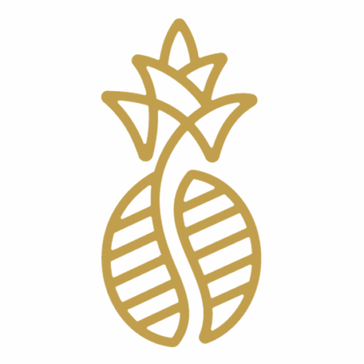 Stylized golden pineapple logo design – Kingsport Dentist Minimalist golden logo resembling a pineapple with clean, modern lines and a symmetrical design – Kingsport Dentist
